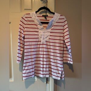 Lauren Ralph Lauren Women’s Red and White Striped Tunic
